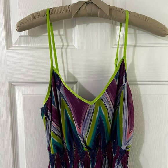 Bebe New Maxi Dress Purple and Green - Size S - Picture 6 of 6